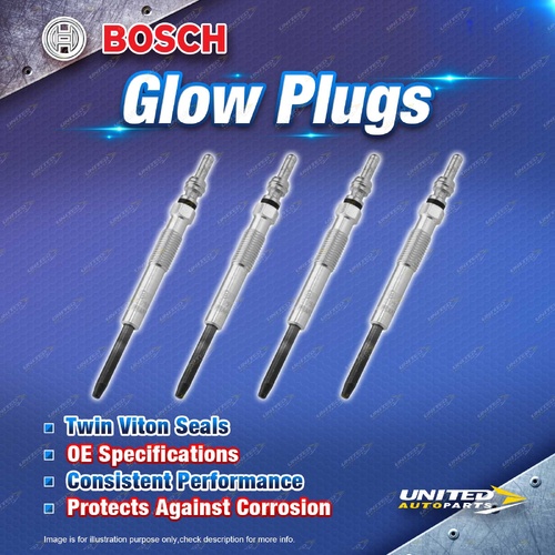 4 x Bosch Glow Plugs for Land Rover Freelander 2 TD4 L359 2.2L 224DT I4 07-15