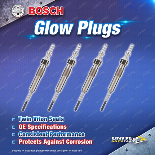 4 x Bosch Glow Plugs for Volkswagen Golf MK5 Jetta 1K Passat B6 TDI 1.9L I4