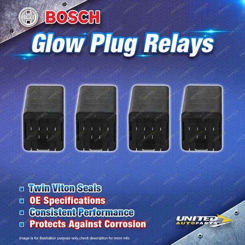 4 x Bosch Glow Plug Relays for Audi Q2 GA 2.0L DFGA I4 16V SUV Compact 2017-2018