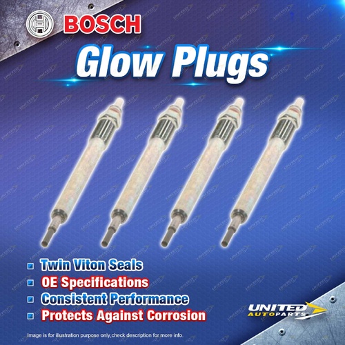 4 x Bosch Glow Plugs for Mitsubishi Triton MQ MR Pajero QE QF Asx L200 Outlander