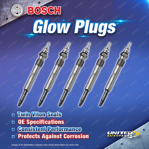 5 x Bosch Glow Plugs for Mercedes Benz C250D W202 2.5L OM605.910 I5 20V 94-96