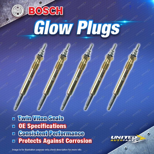 5 x Bosch Glow Plugs for Mercedes Benz C250D C250TD W202 2.5L I5 20V 1994-2000