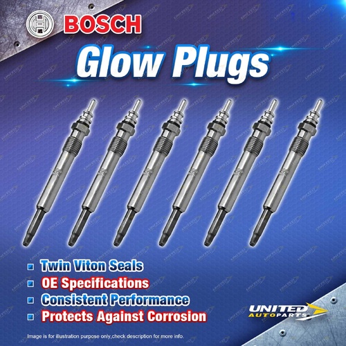 6 x Bosch Glow Plugs for Mercedes Benz E300D W124 3.0L OM606.910 I6 24V 93-94