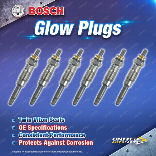 6 x Bosch Glow Plugs for Mercedes Benz 300D W124 3.0L OM603.912 I6 12V 86-93