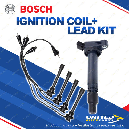 Bosch Ignition Coil+Lead Kit for Toyota Hilux RZN185R 2.7L 3RZFE I4 16V 00-02