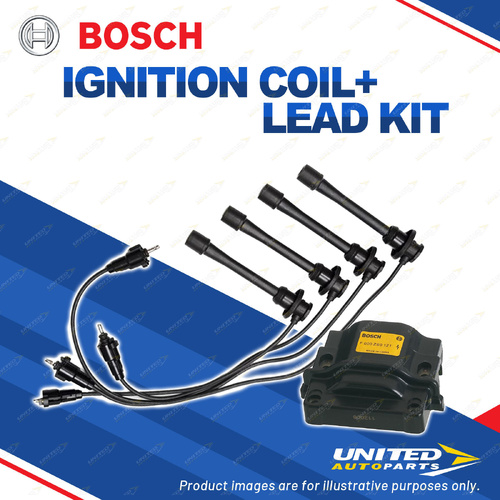Bosch Ignition Coil+Lead Kit for Toyota Hilux RZN185R 2.7L 3RZFE I4 16V 95-00