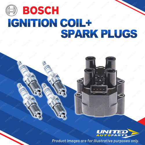 Bosch 4 Spark Plugs+Ignition Coil for Holden Astra TR TFF19 TFF68 Vectra JR JS