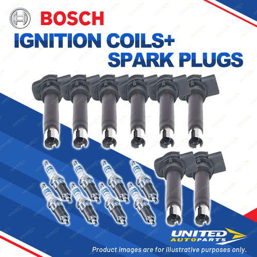 Bosch 8 Spark Plugs+8 Ignition Coils for Audi RS4 B7 8E B8 8K RS5 BF BT 4.2L V8