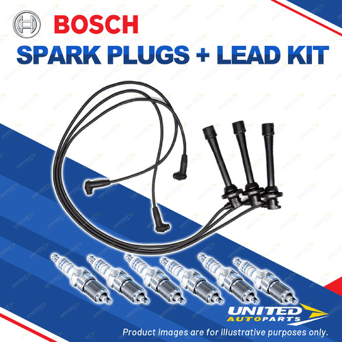 Bosch 6 Spark Plugs+Lead Kit for Toyota Avalon MCX10R 3.0L V6 145KW 03-06