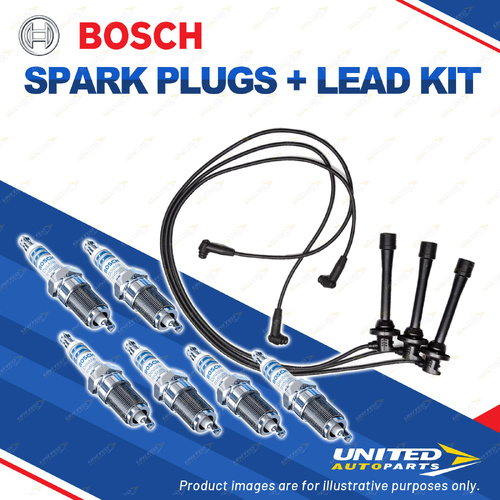 Bosch 6 Spark Plugs+Lead Kit for Toyota Camry Mark Vienta II MCV20R MCV36R V6