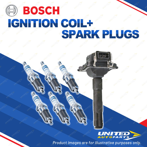 Bosch 6 Spark Plugs+Ignition Coil for Audi A6 C5 4B S4 B5 8D 2.7L V6 30V 97-04