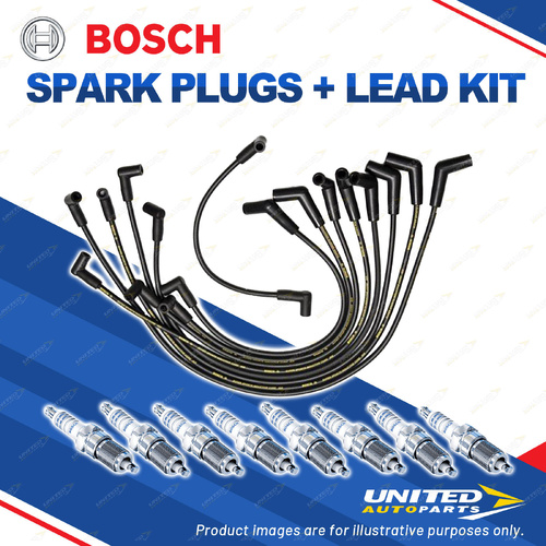 Bosch 8 Spark Plugs+Lead Kit for Ford Falcon EB ED 4.9L V8 16V 93-94