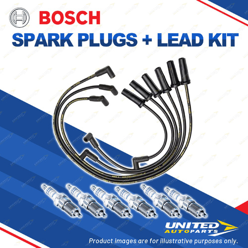 Bosch 6 Spark Plugs+Lead Kit for Toyota Lexcen T4 T5 VS 3.8 V6 147KW 95-97