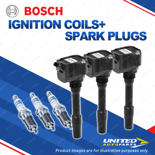 Bosch 3 Spark Plugs+3 Ignition Coils for BMW 118i F20 218i F45 1.5L B38A15A I3