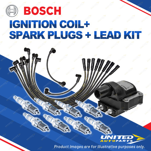 Bosch 8 Spark Plugs Coil Lead Kit for Ford Fairlane ZJ ZK LTD FC FD 4.9L 5.8L V8