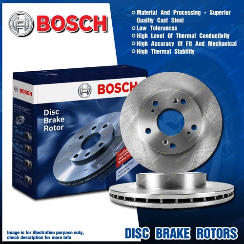 2x Front Bosch Disc Brake Rotors for Skoda Superb 3T 1.8L CDAA 2009-2016
