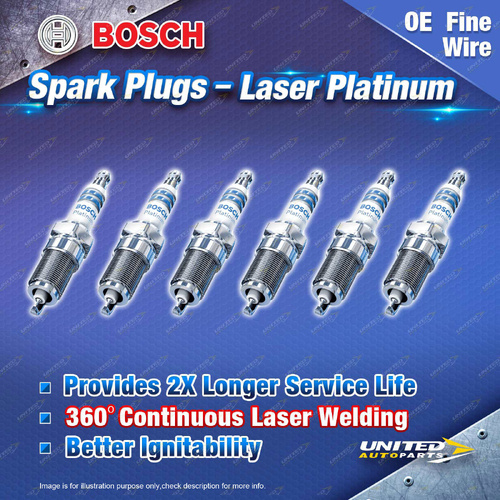 6 x Bosch Laser Platinum Spark Plugs for Renault Laguna B56 3.0L 6Cyl 1994-2001