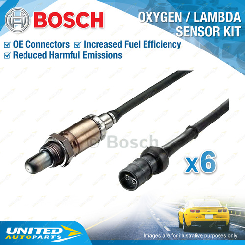 6 x Bosch Oxygen Lambda Sensors Pre & Post for Ford F350 RM 5.4L 5.4 V8 16v SOHC
