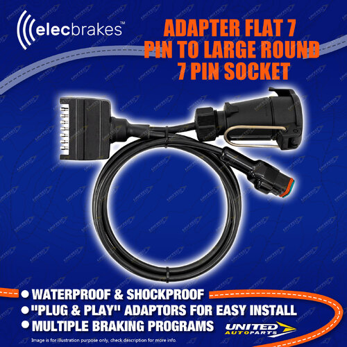 Elecbrakes Plug and Play Adapter Flat 7 pin to Large Round 7 pin Socket