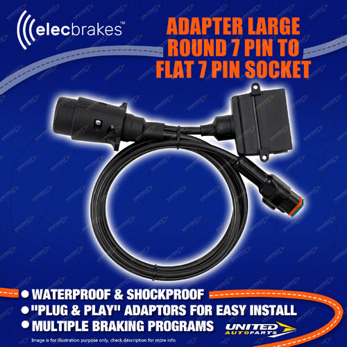 Elecbrakes Plug and Play Adapter Large Round 7 pin to Flat 7 pin Socket