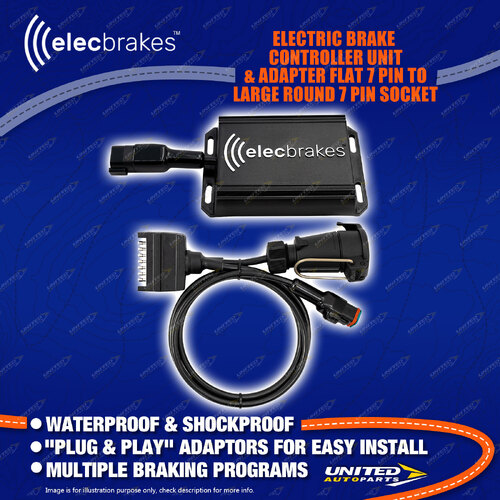 Elecbrakes Electric Brake Controller + Adaptor Bundle A7-7LR Socket