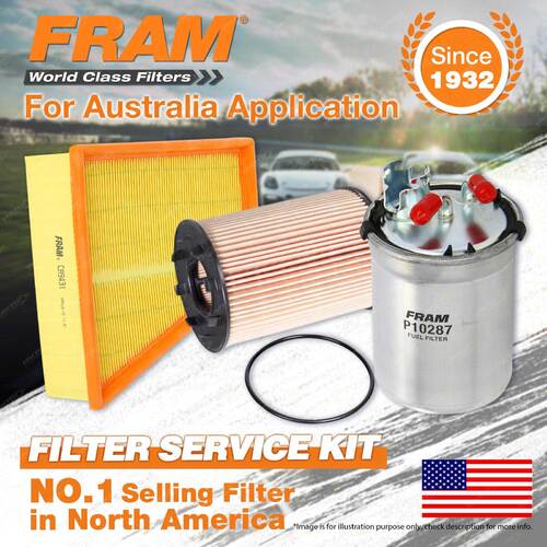 Fram Oil Air Fuel Filter Service Kit for Volkswagen Polo 9N 12/2005-04/2010