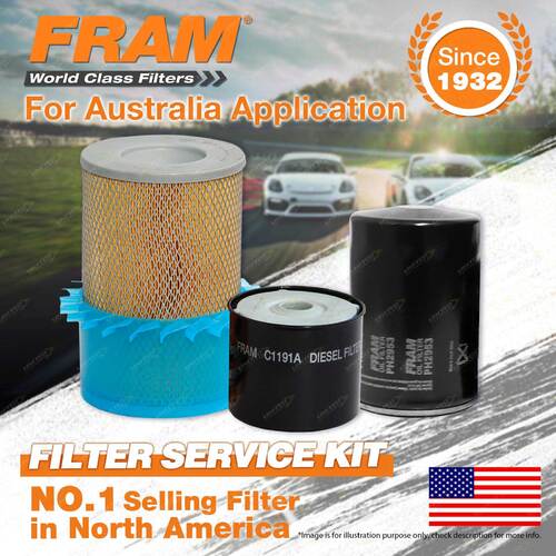 Fram Oil Air Fuel Filter Service Kit for Ford Trader 509 4cyl 3L Diesel