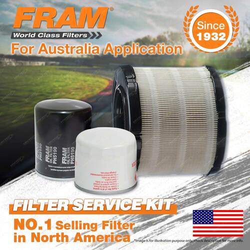 Fram Oil Air Fuel Filter Service Kit for Holden Rodeo TFR6 TFS6 R9 RA