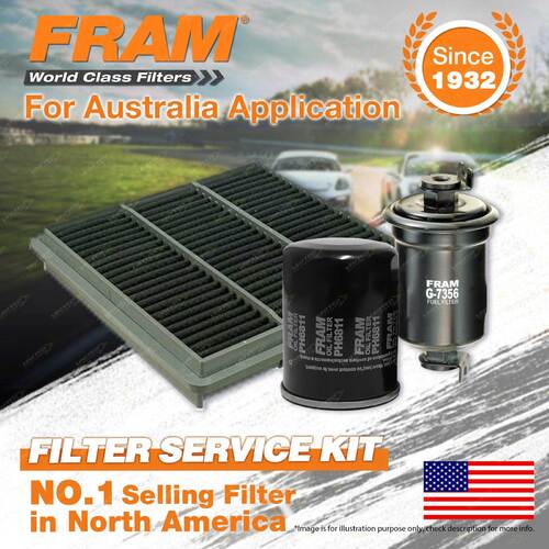 Fram Oil Air Fuel Filter Service Kit for Mitsubishi Pajero NH 05/1991-10/1993