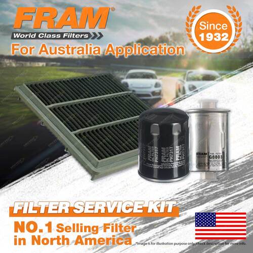 Fram Oil Air Fuel Filter Service Kit for Mitsubishi Triton MK 10/1996-12/2006