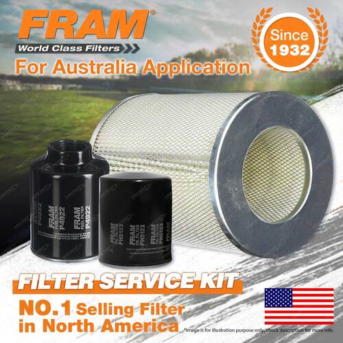 Fram Oil Air Fuel Filter Service Kit for Toyota Bundera LJ70 SWB 01/1990-1991
