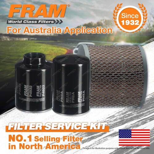 Fram Oil Air Fuel Filter Service Kit for Toyota Dyna LY61R 1988-08/1992