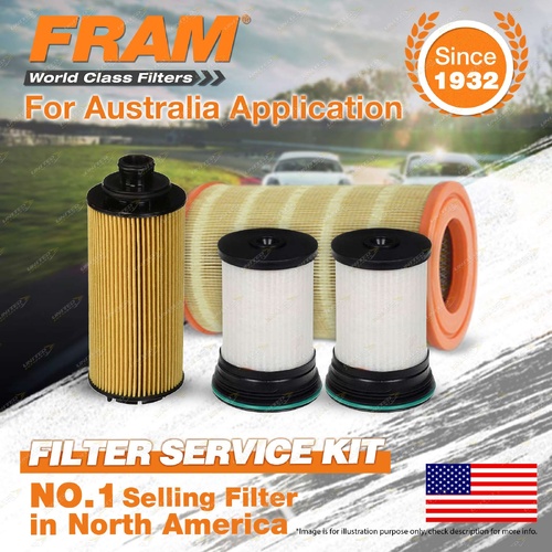 Fram Oil Air Fuel Filter Service Kit for Holden Trailblazer RG Colorado Z71 RG