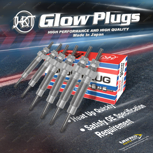 6 x HKT Metal Glow Plugs for Nissan Patrol GR 2.8L TD TDiC 1997-2000