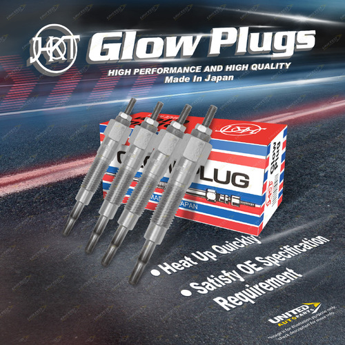 4 x HKT Glow Plugs for Nissan Caravan Homy N-KSE24 Q-KSE24 Q-KRME24 1988-1990
