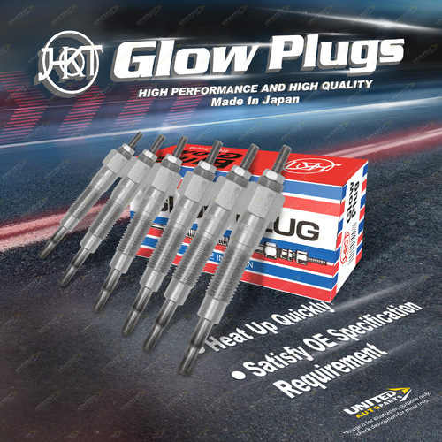 6 x HKT Metal Glow Plugs For Nissan Patrol GQ Y60 WYY60 RD28T 1995-1997