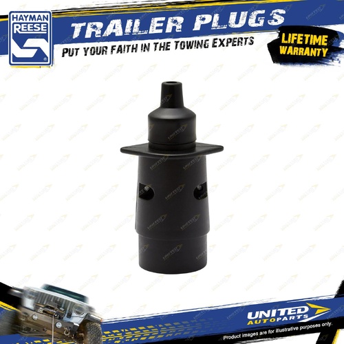 Hayman Reese Trailer Plug - 7 Pin Plastic - Small Round With Screw-On Cap
