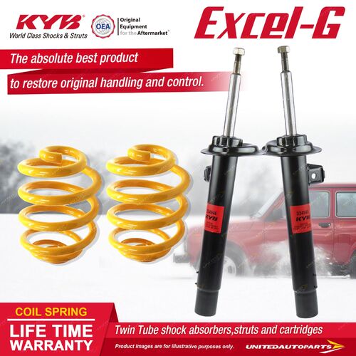 Front KYB EXCEL-G Shock Absorbers Super Low King Springs for BMW 320 323 325 E46