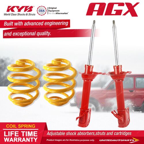 Rear KYB AGX Shock Absorbers Lowered King Springs for SUBARU Impreza GD9 GDG