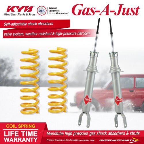 Front KYB GAS-A-JUST Shock Absorbers STD King Springs for FORD Falcon FG Sedan