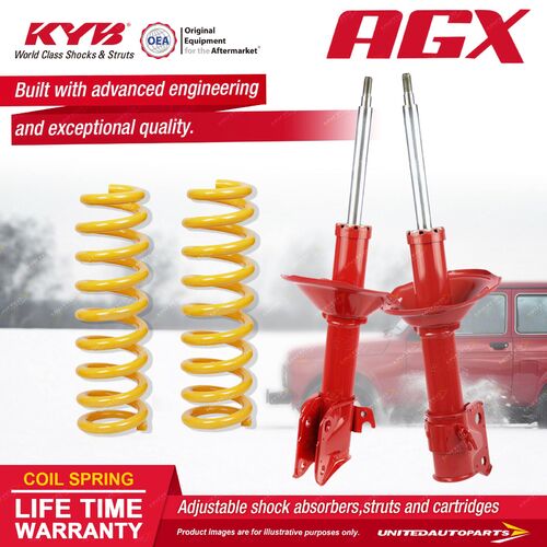 Front KYB AGX Shock Absorbers STD King Springs for SUBARU Impreza GD9 GDG Sedan