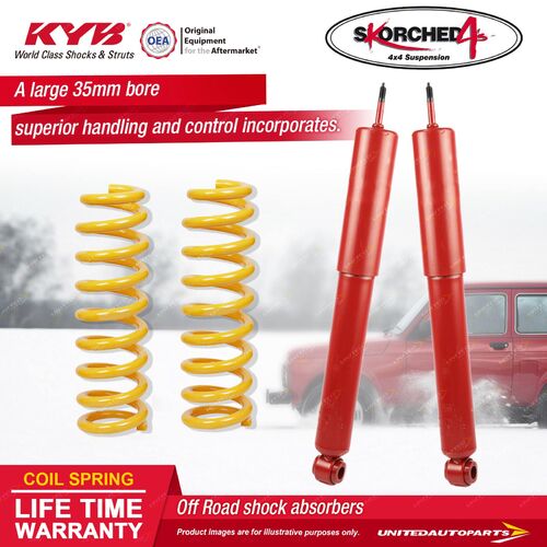 Rear KYB SKORCHED 4'S Shock Absorbers King Springs for TOYOTA Hilux Surf KZN185
