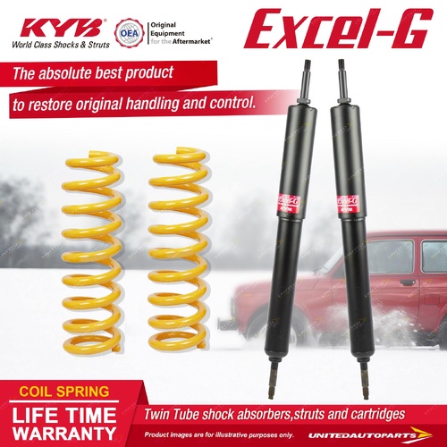 Front KYB Excel-G Shock Absorbers Raised King Springs for Ford Maverick DA 88-94