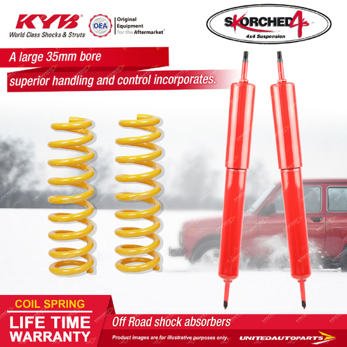 Front KYB Skorched 4'S Shock Absorbers Raised King Springs for Ford Maverick DA