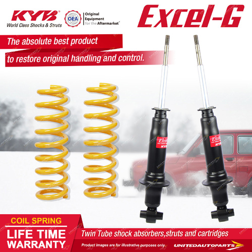Rear KYB Excel-G Shocks Raised 100-150kg King Coil for Holden Commodore VF Wagon
