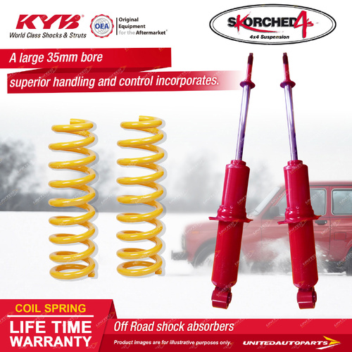 Front KYB Skorched 4'S Shock Absorbers Raised King Springs for Isuzu Mu-X UCS40