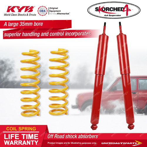 Front KYB Skorched 4'S Shocks Raised King Spring for Jeep Wrangler JK LWB Petrol