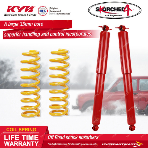 Rear KYB Skorched 4'S Shock Absorbers Raised King Coil for Jeep Wrangler JK SWB