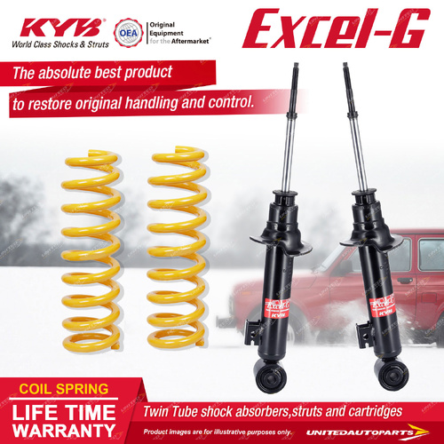 Front KYB Excel-G Shocks Raised King Springs for Mitsubishi Pajero QE QF Sports