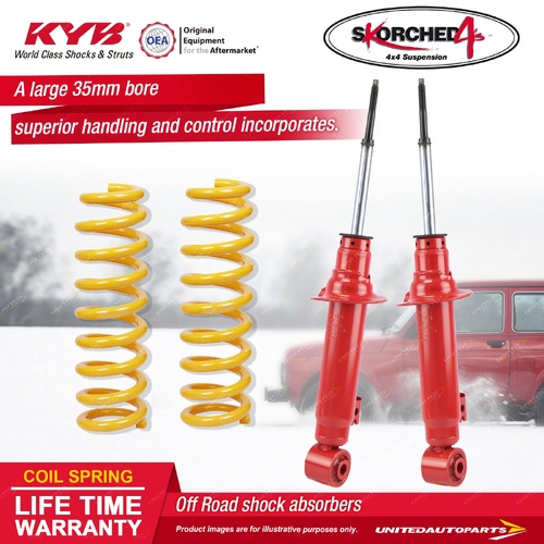 Front KYB Skorched 4'S Shocks Raised 100-250KG Coil for Mitsubishi Triton ML MN